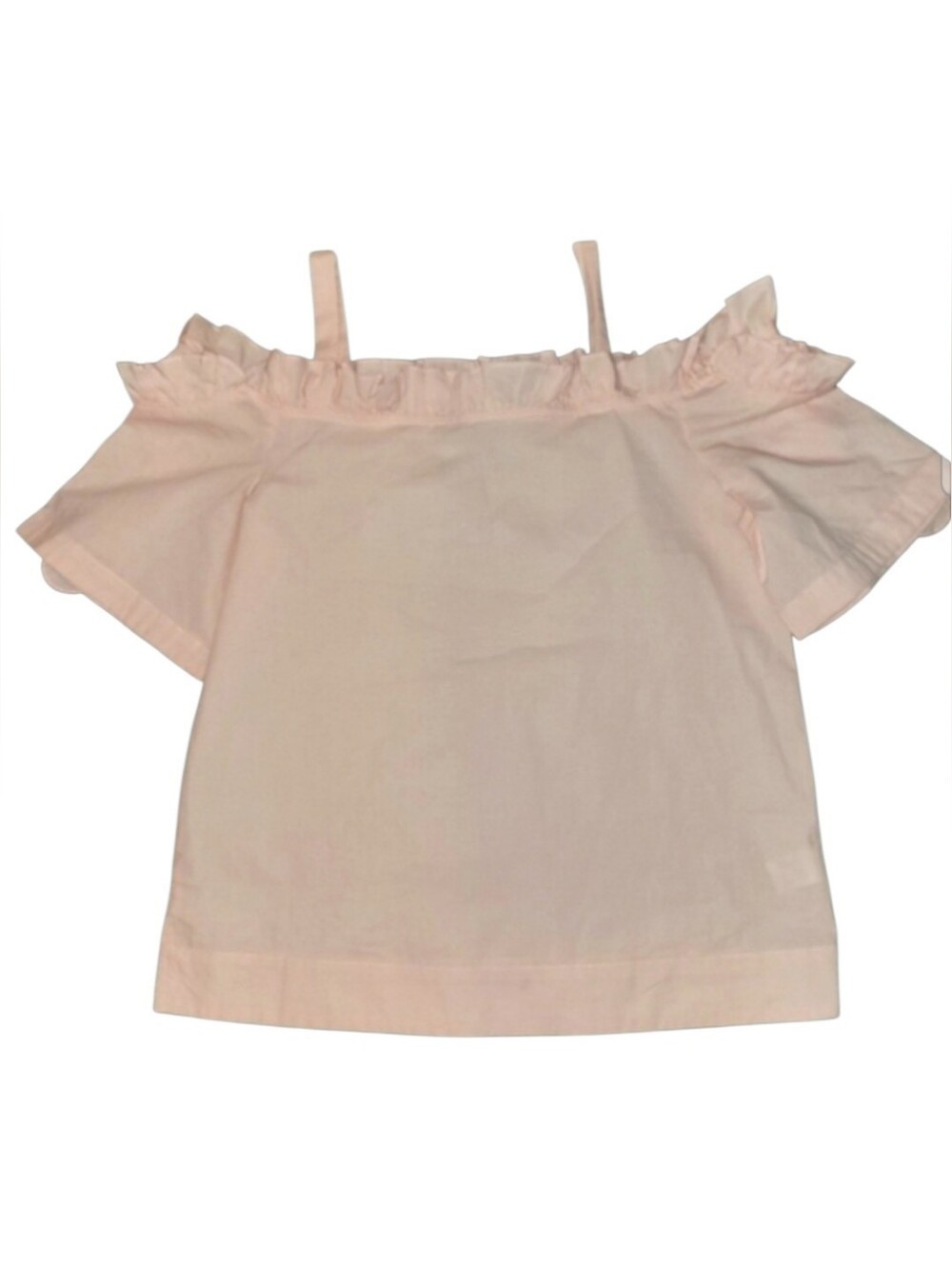 Do + Be Blouse Pink Ruffle Size Small Off Shoulder 100% Cotton Summer Feminine